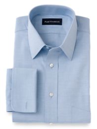 Cotton Pinpoint Oxford Straight Collar French Cuff Trim Fit Dress Shirt