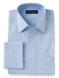 Cotton Pinpoint Oxford Windsor Spread Collar French Cuff Trim Fit Dress Shirt