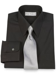 2-Ply Cotton European Straight Collar Trim Fit Dress Shirt