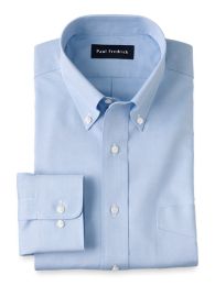 Non-Iron 2-ply 100% Cotton Pinpoint Button Down Collar Trim Fit Dress Shirt