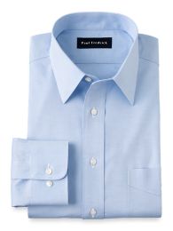 Non-Iron 2-ply 100% Cotton Pinpoint Straight Collar Trim Fit Dress Shirt