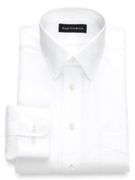 Non-Iron 2-ply 100% Cotton Straight Collar Trim Fit Dress Shirt