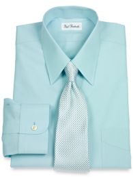 Non-Iron 2-ply 100% Cotton Straight Collar Trim Fit Dress Shirt