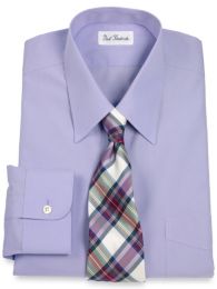 Non-Iron 2-ply 100% Cotton Straight Collar Trim Fit Dress Shirt