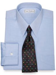 Trim Fit Pinpoint Oxford European Straight Collar Button Cuff Dress Shirt