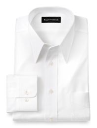Trim Fit Pinpoint Oxford European Straight Collar Button Cuff Dress Shirt