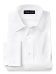 2-Ply Cotton Windsor Collar French Cuff Trim Fit Dress Shirt