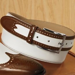 Italian Leather Spectator Belt