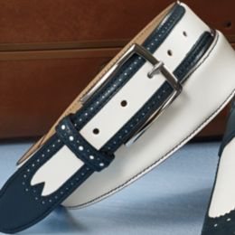 Italian Leather Spectator Belt