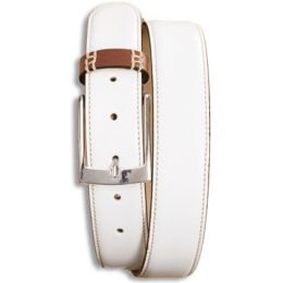 Italian Leather Contrast Keeper Belt