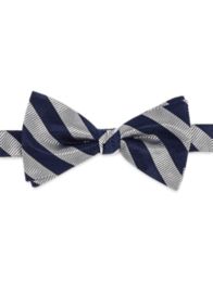 Striped Woven Silk Pre-Tied Bow Tie