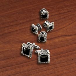 Square Antiqued Stud Set