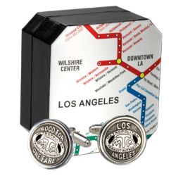 Authentic L.A. Transit Token Cufflink