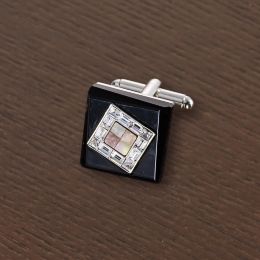 Mother-of-Pearl & Crystal Oxyx Square Cufflinks