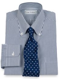 2-Ply Cotton Bengal Stripe Buttondown Collar Dress Shirt