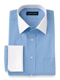 Cotton Broadcloth White Windsor Spread Collar Dress Shirt Paul Fredrick