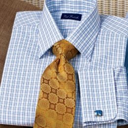 Trim Fit Tattersall French Cuff Dress Shirt