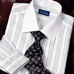 Tread Stripe Button Cuff Dress Shirt