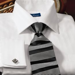 White-on-White French Cuff Dress Shirt