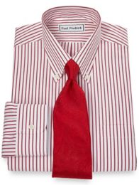 NonIron 2Ply 100 Cotton Stripe Button Down Collar Dress Shirt Paul Fredrick