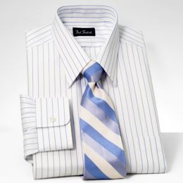 Herringbone Fine Line Stripe Dress Shirt