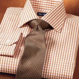 Textured Check Italian Cotton Dress Shirt