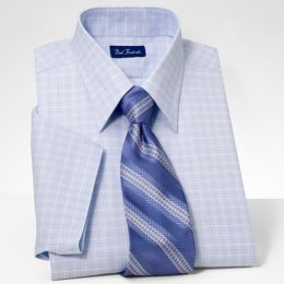 Check Pinpoint Oxford Short Sleeve Dress Shirt