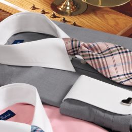 Solid End-on-End White French Cuff Dress Shirt