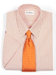  Non-Iron Bengal Stripe Cotton Short Sleeve Dress Shirt 