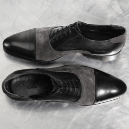 Italian Leather Cap Toe Dress Shoes