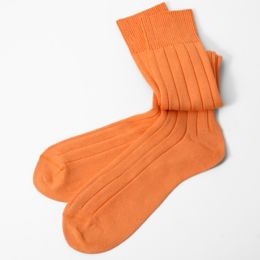 Over-the-Calf Ribbed Pima Cotton Blend Socks