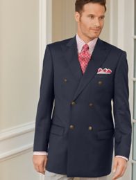 100% Wool Double-Breasted Travel Blazer