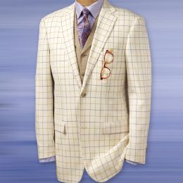 Windowpane Silk/Wool Two-Button Sportcoat
