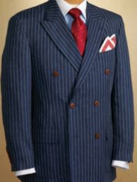 Striped Linen Double-Breasted Blazer