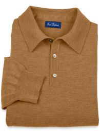 Merino Wool Blend Polo Collar Sweater