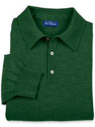 Merino Wool Blend Polo Collar Sweater