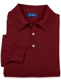 Merino Wool Blend Polo Collar Sweater