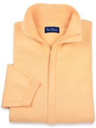 Pima Cotton Full Zip Mock Neck Sweater