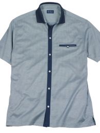 Cotton Solid Polo-Collar Short Sleeve Shirt