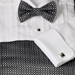 Deco Floral Bow Tie & Cummerbund Set