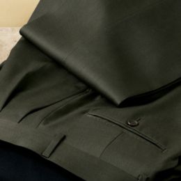 Italian Wool Gabardine Pleated Trouser