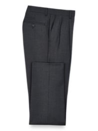 100% Wool Gabardine Pleated Front Pants