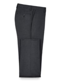 100% Wool Gabardine Flat Front Pants