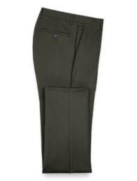100% Wool Gabardine Flat Front Pants