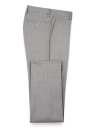 100% Wool Gabardine Flat Front Pants