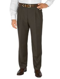 100% Wool Gabardine Pleated Front Trim Fit Pants