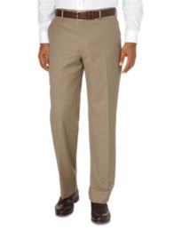 100% Wool Gabardine Flat Front Trim Fit Pants