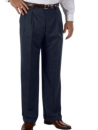 100% Wool Gabardine Wrinkle & Stain Resistant Pleated Front Pant