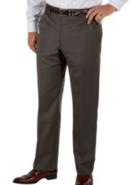 100% Wool Gabardine Wrinkle & Stain Resistant Flat Front Pant