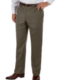 100% Wool Gabardine Wrinkle & Stain Resistant Flat Front Pant